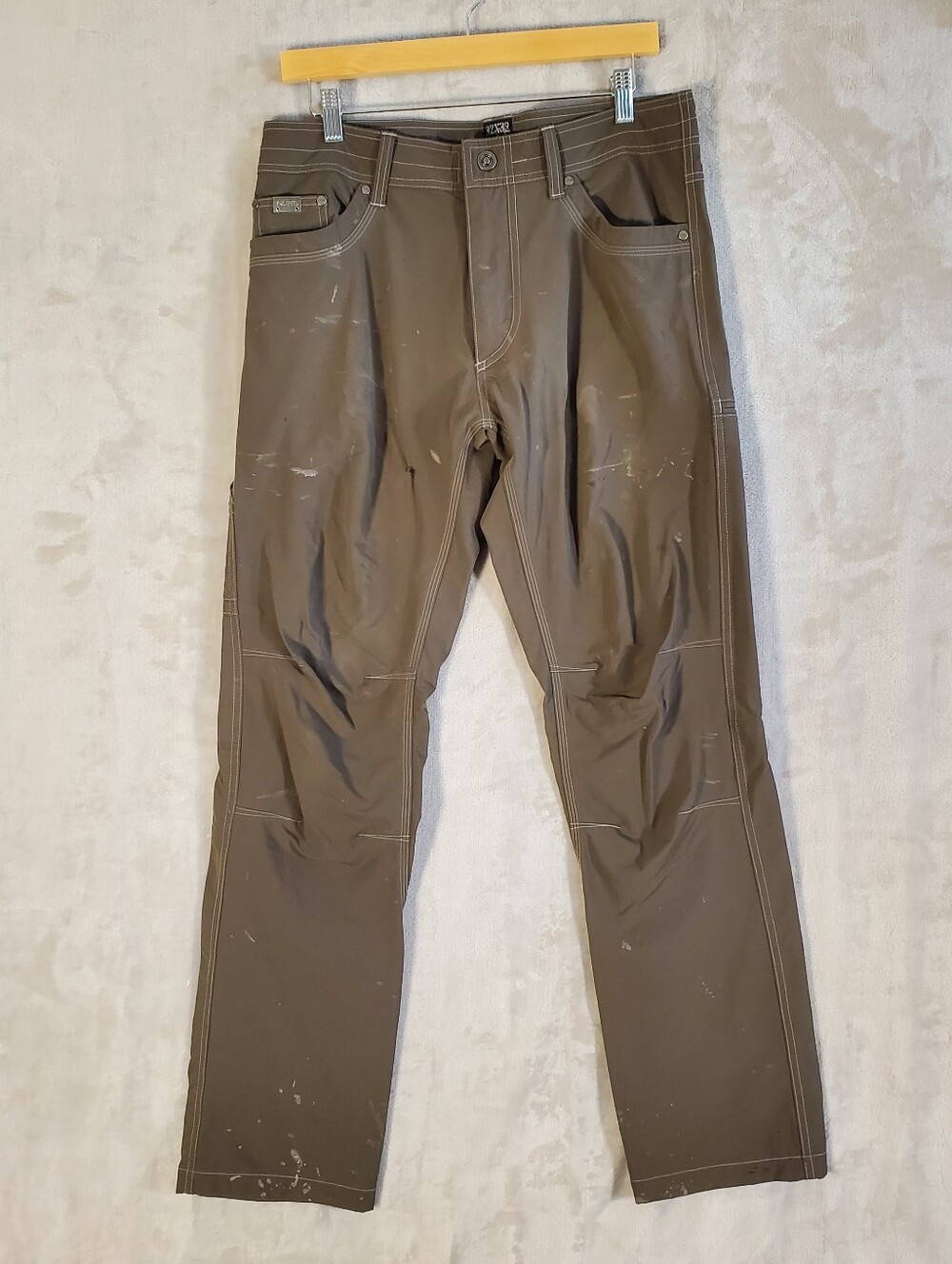 Kuhl Mens Brown Hiking Pants 32x32 Outdoor Trail Carpenter Work Pants Thrashed